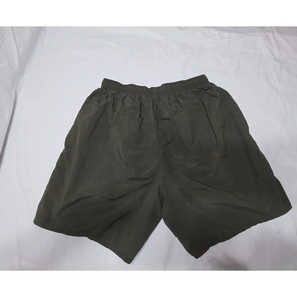 Vintage 90s Speedo Nylon Swim Trunks Shorts Dark Olive Green Size L